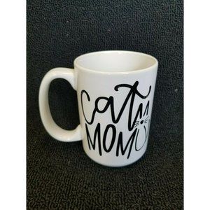 Cat Mom Ceramic Graphic Coffee Mug White Black